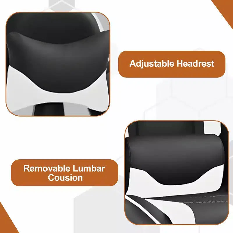 Chaise gaming de course BestMassage, chaise de bureau de massage à fonction massage, soutien lombaire, cuir PU, pour adultes