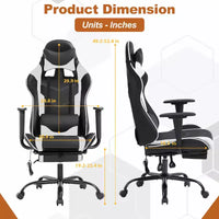 Chaise gaming de course BestMassage, chaise de bureau de massage à fonction massage, soutien lombaire, cuir PU, pour adultes