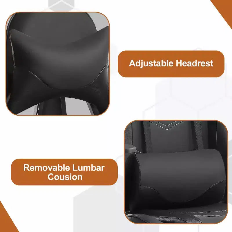 Chaise gaming de course BestMassage, chaise de bureau de massage à fonction massage, soutien lombaire, cuir PU, pour adultes