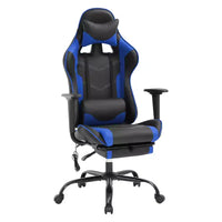 Chaise gaming de course BestMassage, chaise de bureau de massage à fonction massage, soutien lombaire, cuir PU, pour adultes