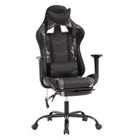 Chaise gaming de course BestMassage, chaise de bureau de massage à fonction massage, soutien lombaire, cuir PU, pour adultes