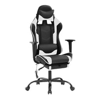 Chaise gaming de course BestMassage, chaise de bureau de massage à fonction massage, soutien lombaire, cuir PU, pour adultes