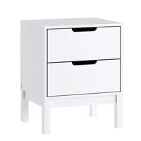 Flash Furniture Dallas Table de nuit en bois, Table d'appoint de chambre à coucher avec 2 tiroirs de rangement pour enfants