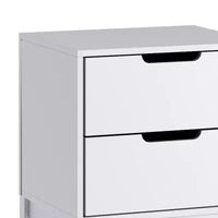 Flash Furniture Dallas Table de nuit en bois, Table d'appoint de chambre à coucher avec 2 tiroirs de rangement pour enfants