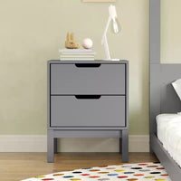Flash Furniture Dallas Wooden Night Stand, Bedroom Side Table with 2 Storage Drawers for Kids
