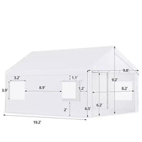 EROMMY Abri de voiture portable 10 pi x 20 pi, garage portable