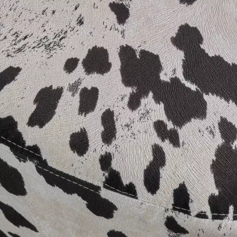 Ottoman vache en velours sur hévéa moderne GDFStudio Moria
