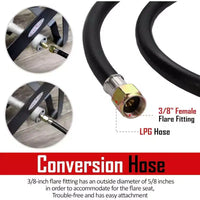 Régulateur de propane GasOne 4 pieds haute pression 0-20 PSI réglable avec tuyau de type QCC-1, rouge