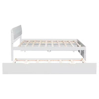 Cadre de lit double moderne Whisen avec tête et pied de lit blanc brillant, avec lit gigogne ou tiroirs, design peu encombrant