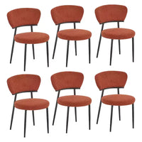 Christopher Knight Home Atrass Chaise de salle à manger rembourrée avec pieds en métal (Lot de 6)