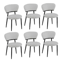 Christopher Knight Home Atrass Chaise de salle à manger rembourrée avec pieds en métal (Lot de 6)