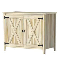 Outsunny Armoire de rangement d'extérieur en bois, abri de jardin compact, abri d'empotage avec etagère et double porte