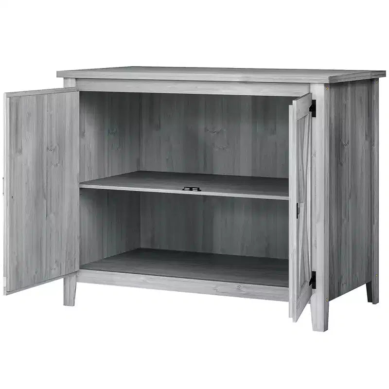 Outsunny Armoire de rangement d'extérieur en bois, abri de jardin compact, abri d'empotage avec etagère et double porte