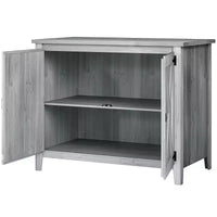 Outsunny Armoire de rangement d'extérieur en bois, abri de jardin compact, abri d'empotage avec etagère et double porte