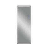 Miroir pleine longueur LED en aluminium sans cadre argenté avec coins arrondis