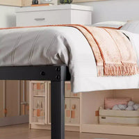 Cadre de lit en métal lourd taille Twin, avec support en plaque d'acier solide, ne nécessite pas de sommier