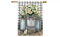 Briarwood Lane Drapeau de maison de printemps 40x28 pour extérieur, jarres de style ferme
