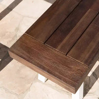 Christopher Knight Home Bowman Banc d'extérieur en bois d'acacia 63 L avec pieds en fer