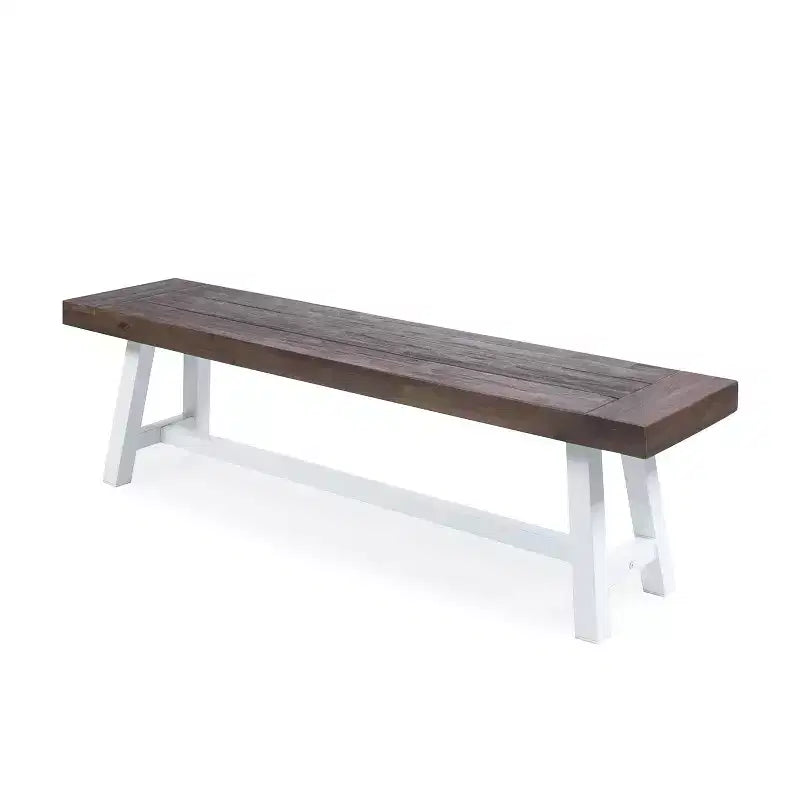 Christopher Knight Home Bowman Banc d'extérieur en bois d'acacia 63 L avec pieds en fer