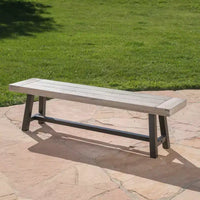 Christopher Knight Home Bowman Banc d'extérieur en bois d'acacia 63 L avec pieds en fer