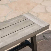 Christopher Knight Home Bowman Banc d'extérieur en bois d'acacia 63 L avec pieds en fer