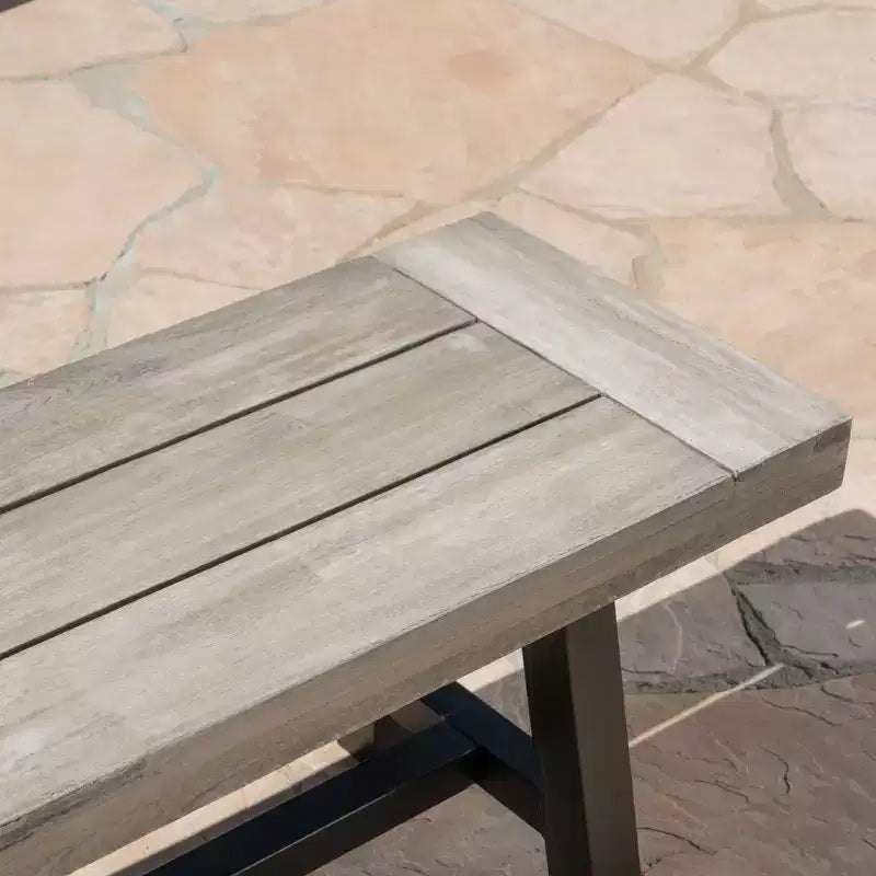 Christopher Knight Home Bowman Banc d'extérieur en bois d'acacia 63 L avec pieds en fer
