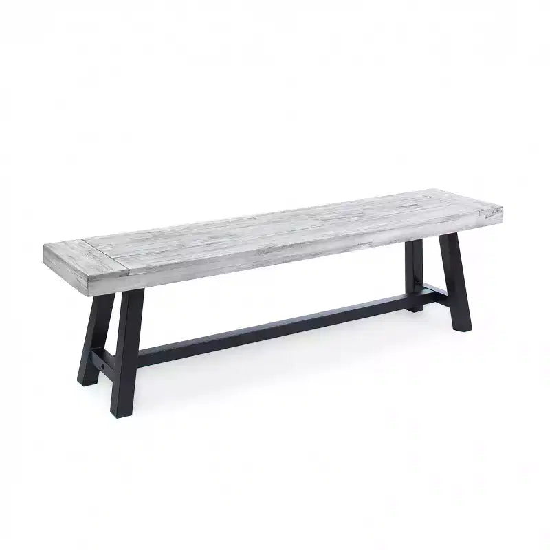 Christopher Knight Home Bowman Banc d'extérieur en bois d'acacia 63 L avec pieds en fer