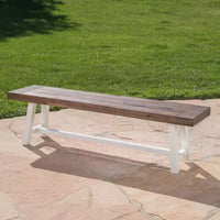 Christopher Knight Home Bowman Banc d'extérieur en bois d'acacia 63 L avec pieds en fer