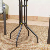 Outsunny Ensemble Bistrot d'extérieur 3 pièces, Mobilier de Jardin avec Chaises Empilables et Table en Verre, Petit Salon de Jardin Dossier Haut pour Balcon, Porche