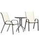Outsunny 3 Pieces Outdoor Bistro Set, Patio Furniture with Stackable Chairs and Glass Table, High Back Small Patio Set for Balcony, Porch