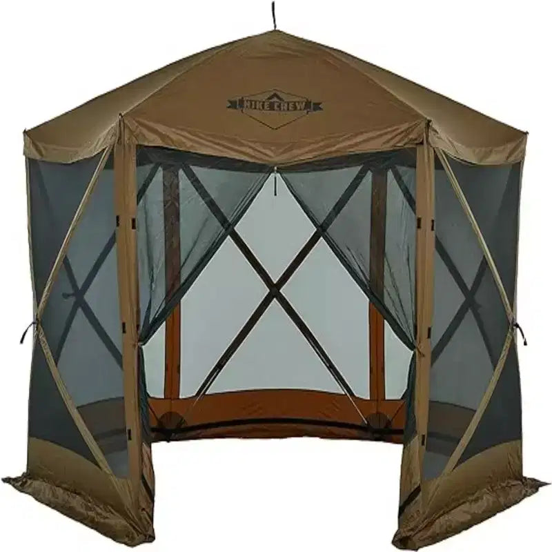 Tonnelle escamotable 12 x 12 Hike Crew, auvent de tente d'extérieur à 6 côtés avec piquets, cordes et plus