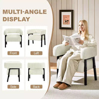 Fauteuil d'appoint rembourré Yaheetech avec pieds en bois massif, assise à ressorts ensachés pour salon, chambre à coucher, coin lecture