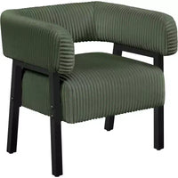 Fauteuil d'appoint rembourré Yaheetech avec pieds en bois massif, assise à ressorts ensachés pour salon, chambre à coucher, coin lecture