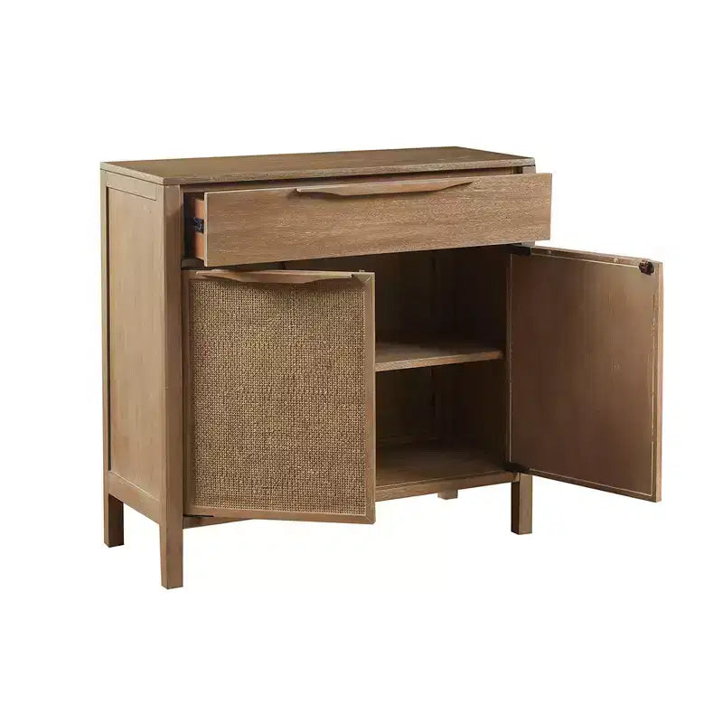 Christopher Knight Home Benjamin, armoire de rangement en bois avec tiroir et étagère, porte en rotin, 87 cm de hauteur