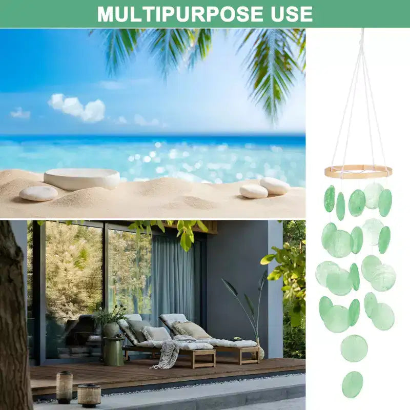 Carillons éoliens durables en coquillage d'inspiration côtière - 1 pièce