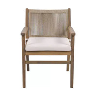 Christopher Knight Home Wecker Chaises de salle à manger d'extérieur en corde tressée et bois d'acacia (lot de 2), beige/marron clair