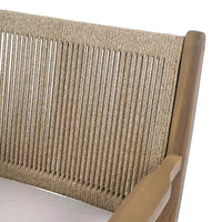 Christopher Knight Home Wecker Chaises de salle à manger d'extérieur en corde tressée et bois d'acacia (lot de 2), beige/marron clair
