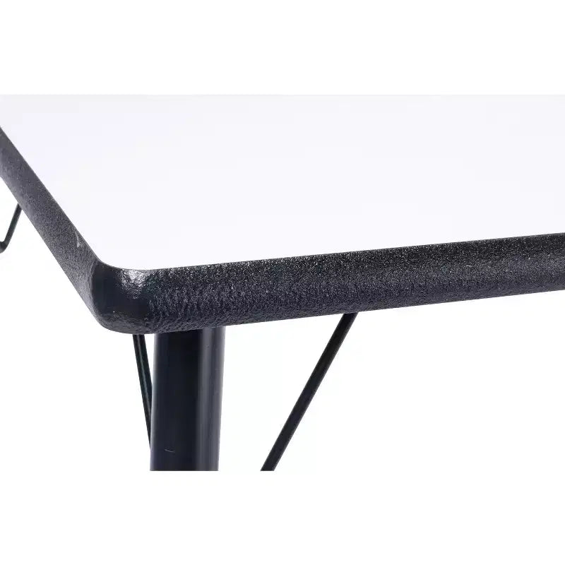 Ensemble table et chaises d'activité Bintiva 24x48, table à bord pulvérisé noir à pieds réglables et 4 chaises de classe ZUUL 14 bleues