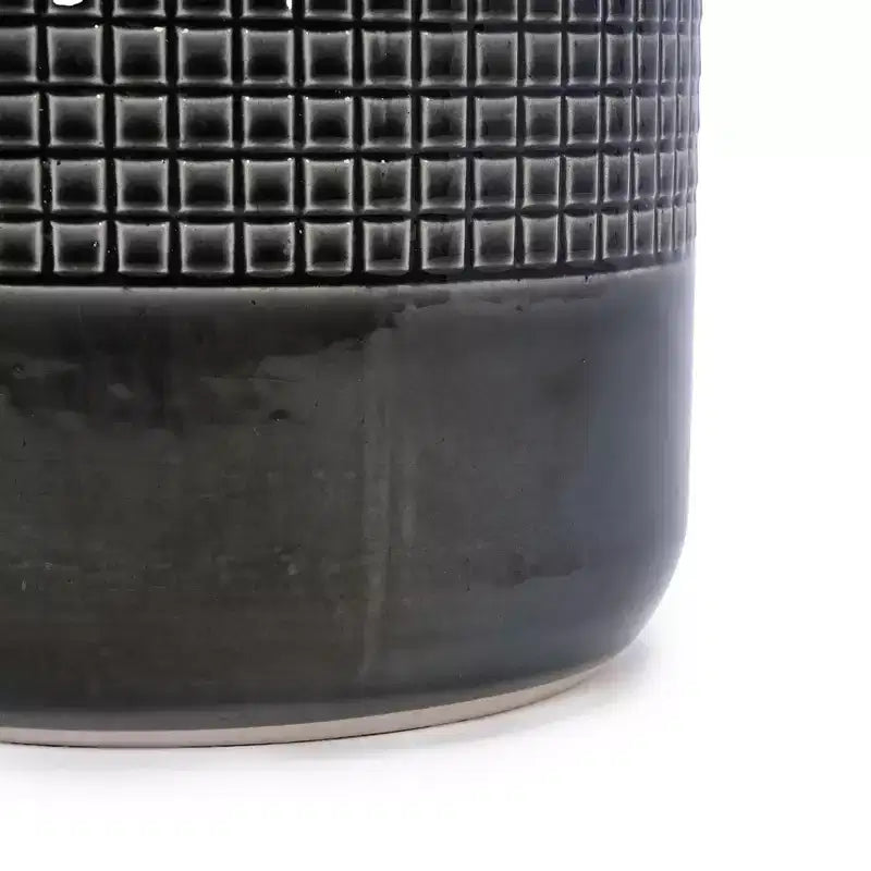 MAYEERTY Pot de fleurs en ceramique 3 pièces, jardinière moderne noire pour patio, jardin et rebords de fenêtre