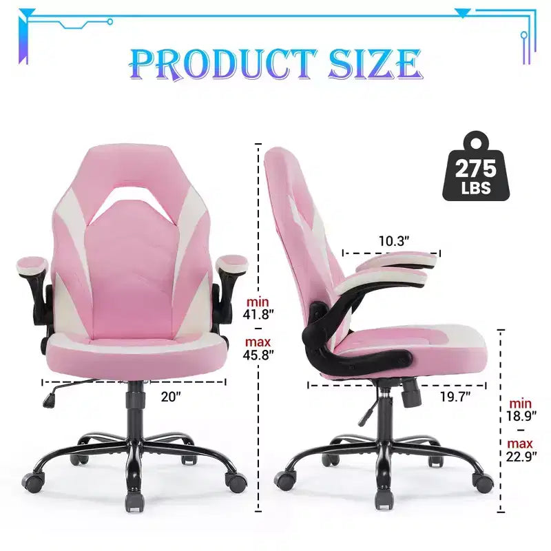 Chaise de jeu ultime JIONJOY : ergonomique, en cuir PU, chaise de bureau de direction avec accoudoirs relevables