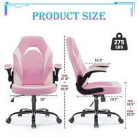 Chaise de jeu ultime JIONJOY : ergonomique, en cuir PU, chaise de bureau de direction avec accoudoirs relevables