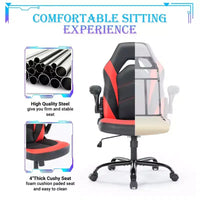 Chaise de jeu ultime JIONJOY : ergonomique, en cuir PU, chaise de bureau de direction avec accoudoirs relevables