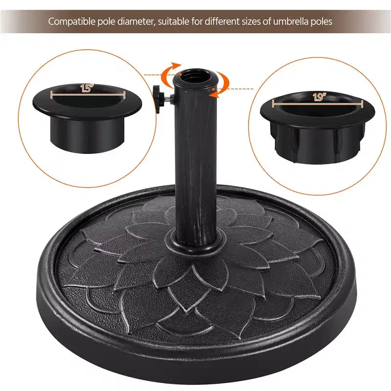 Pied de parasol Yaheetech robuste avec motif pétales de fleurs