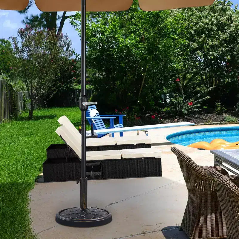 Pied de parasol Yaheetech robuste avec motif pétales de fleurs