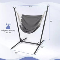 Costway Chaise hamac reglable avec support, 6 positions reglables, poche de rangement, robuste