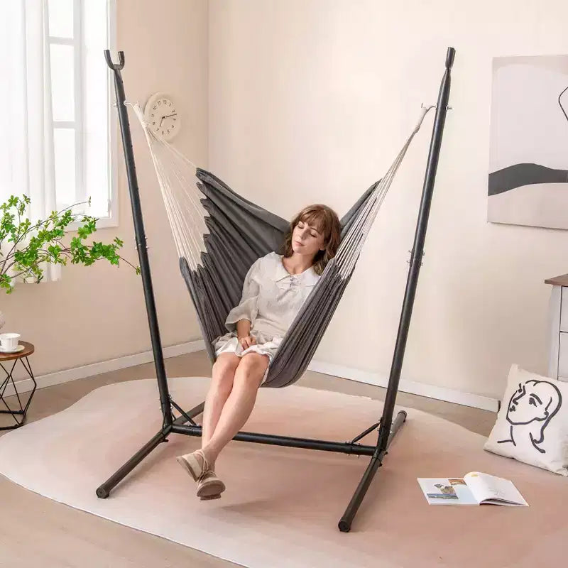 Costway Chaise hamac reglable avec support, 6 positions reglables, poche de rangement, robuste