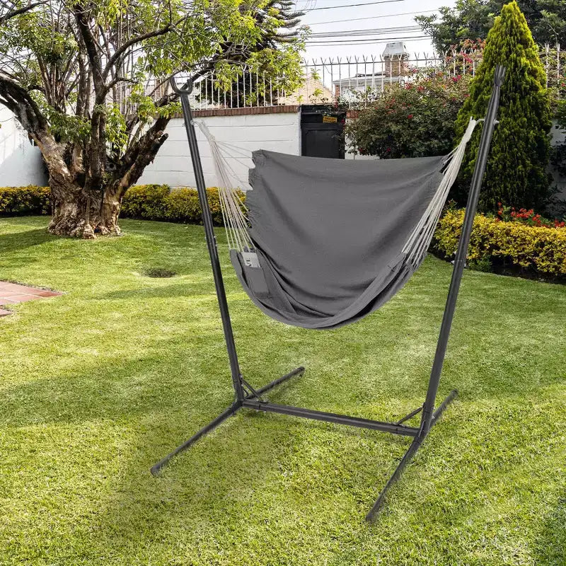 Costway Chaise hamac reglable avec support, 6 positions reglables, poche de rangement, robuste