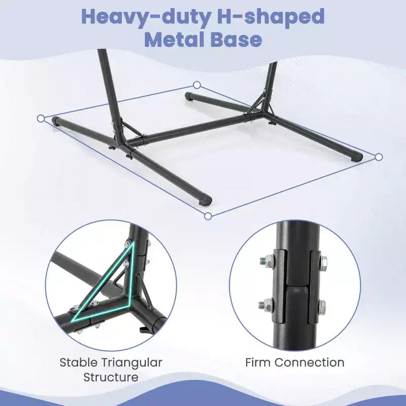 Costway Chaise hamac reglable avec support, 6 positions reglables, poche de rangement, robuste