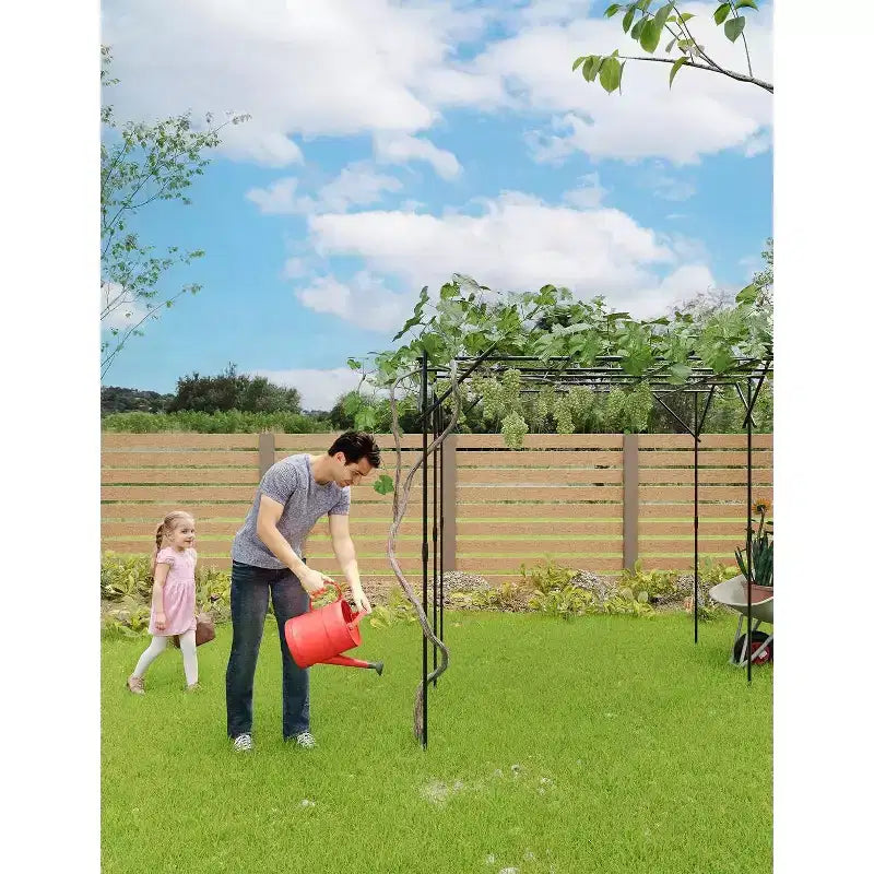 Arche de jardin pour plantes grimpantes, treillis métallique arqué durable avec finition thermolaquée, pour mariages, tonnelles et décoration extérieure, pour pelouse, fête