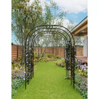 Arche de jardin pour plantes grimpantes, treillis métallique arqué durable avec finition thermolaquée, pour mariages, tonnelles et décoration extérieure, pour pelouse, fête